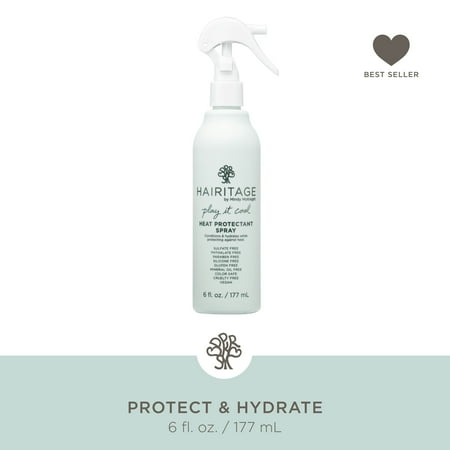 Hairitage Play It Cool Argan Oil Heat Protectant Spray for Wet Hair, 6 oz
