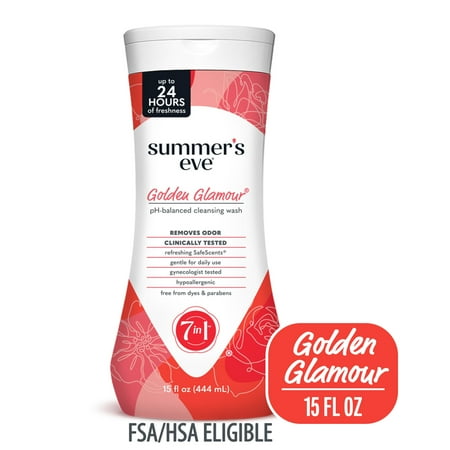 Summer's Eve Golden Glamour Daily Feminine Wash, Removes Odor, pH Balanced, 15 fl oz