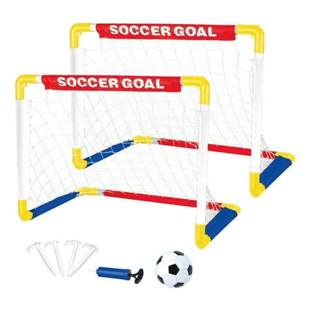 Play Day Foldable Soccer Set (2 Folding Goals, Ball, Inflating Pump, & 4 Stakes) Children Ages 3+