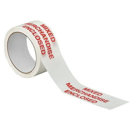 Tapecase Carton Sealing Tape,White with Red Text 15C756