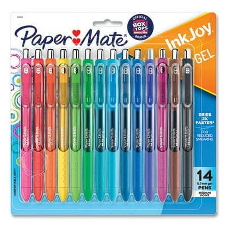 Paper Mate InkJoy Gel Pen, Retractable, Medium 0.7 mm, Assorted Ink and Barrel Colors, 14/Pack