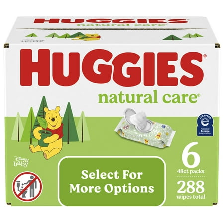 Huggies Natural Care Sensitive Baby Wipes, Unscented, 6 Pack, 288 Total Ct (Select for More Options)