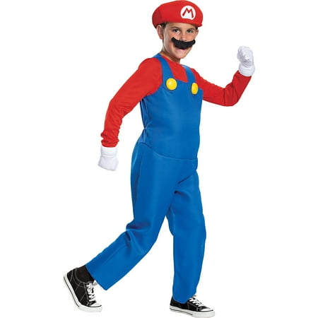 Disguise Boys' Super Mario Bros. Mario Deluxe Costume - Size 4-6