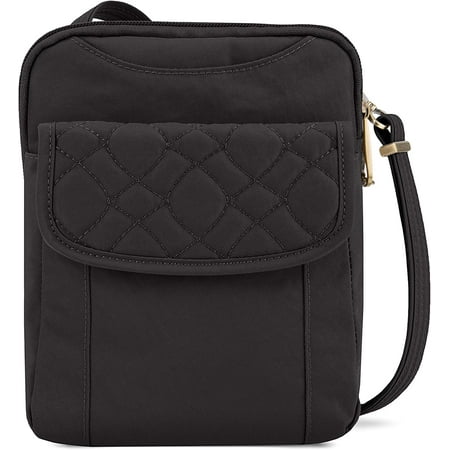 Travelon Anti-theft Signature Quilted Slim Pouch Bag, Black