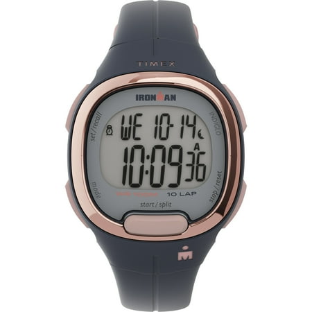 TIMEX Women's IRONMAN Transit 33mm Resin Strap Watch – Rose Gold Top-Ring & Navy Resin Strap
