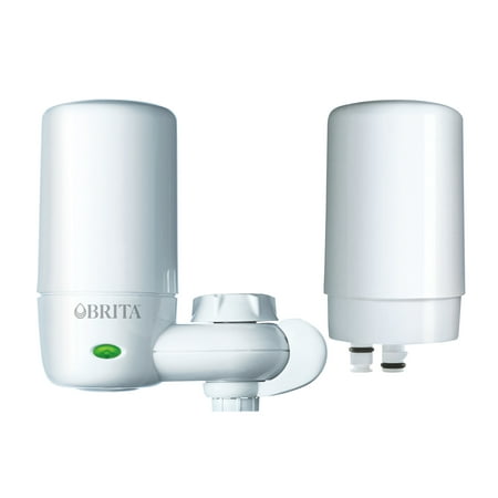 Brita Elite Water Faucet Filtration Mount System, Fits Standard Faucets, White, Includes 2 Filters