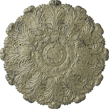 31"OD x 1 1/2"P Durham Ceiling Medallion (Fits Canopies up to 4 1/4"), Hand-Painted Castle Stone Crackle