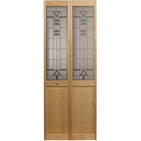 AWC Model 147 Sedona Glass Bifold Door 36"wide x 80"high Unfinished Pine