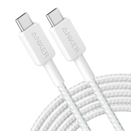 Anker 60W Braided USB-C to USB-C Cable (10 ft)White