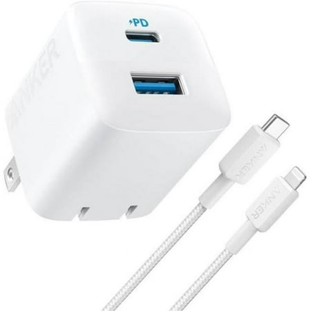 Anker 2-Port 33W Wall Charger with 6&#39; Lightning to USB-C Cable - White