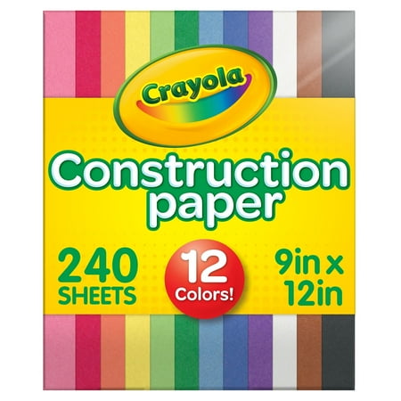 Crayola Construction Paper, 240 Pgs, School Supplies for Kindergarten, 10 Colors, Arts & Crafts Supplies, Classroom Must Haves