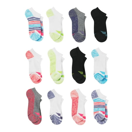 Hanes Girls Socks, 12 Pack Cool Comfort No Show Socks, Size S-L