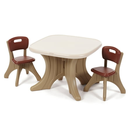 Step2 New Traditions Kids Plastic Table and Chairs Set, Brown