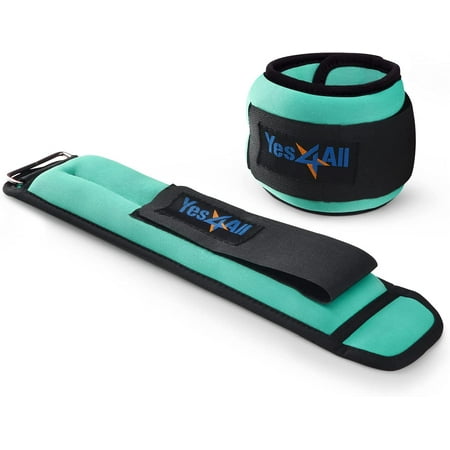 Yes4All 2.5 lbs Ankle Wrist Neoprene Weight, Green, Pair