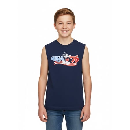 Disney Mickey Mouse Boys USA 76 Muscle Tank Top, Sizes 4-20