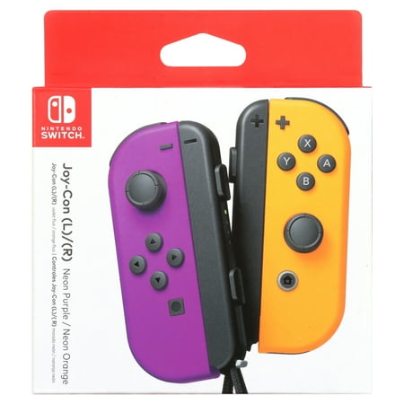 Nintendo Switch Joy-Con Pair, Neon Purple and Neon Orange