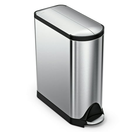 simplehuman Butterfly Step Trash Can Fingerprint-Proof Stainless Steel 12 Gallon (CW1897)