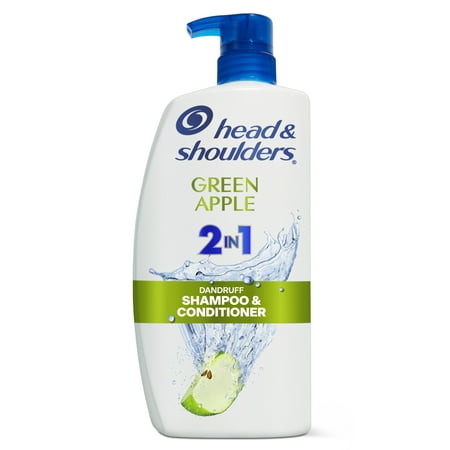 Head & Shoulders 2 in 1 Dandruff Shampoo and Conditioner, Green Apple, 28.2 oz