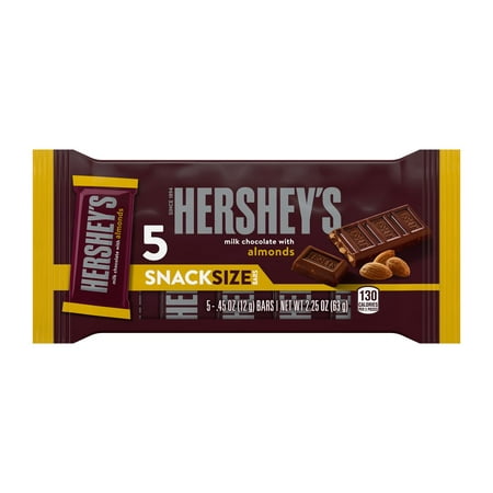Hershey's, Milk Chocolate with Almonds Snack Size Candy, 0.45 oz, Bars (5 Ct)