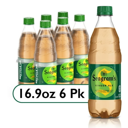 Seagrams Ginger Soda Pop, 16.9 fl oz, 6 Pack Bottles