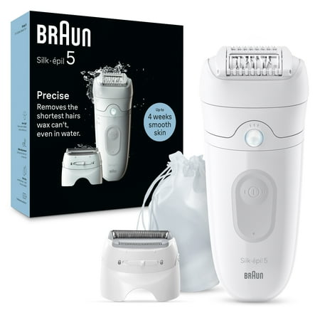 Braun Silk-epil 5 Epilator, Wet and Dry Epilator, Includes Shaver Head and Trimmer Comb, SE5-041, Grey