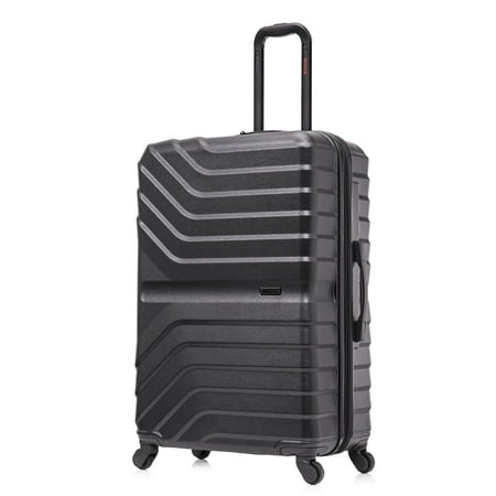 InUSA AURUM 28" Hardside Lightweight Checked Luggage with Spinner Wheels, Handle and Trolley, Black