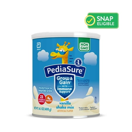 PediaSure Grow & Gain Shake Mix Powder, Vanilla, 14.1 oz Can, 8 Servings