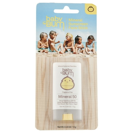 Mineral Sunscreen Face Stick, SPF 50, Fragrance Free, 0.45 oz (13 g), Sun Bum