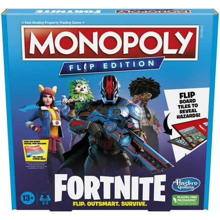 Monopoly Fortnite Flip Edition Board Game for Family, by Hasbro