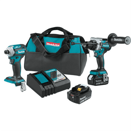 Restored Makita 18V LXT&reg; Lithium&#8208;Ion Brushless Cordless 2&#8208;Pc. Combo Kit (5.0Ah) (Refurbished)