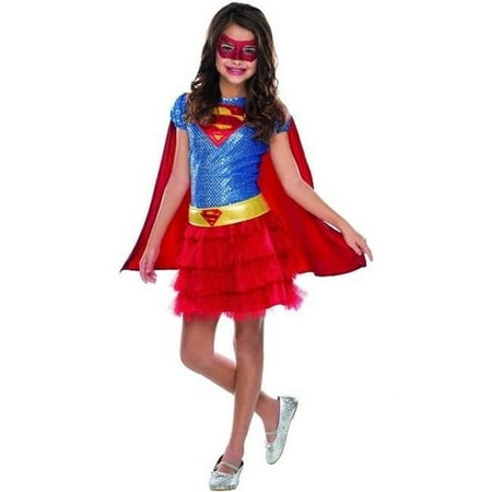 Supergirl Girls Sequin Costume - M(7-8)