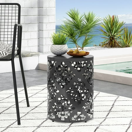 Soto Metal Outdoor Side Table, Black