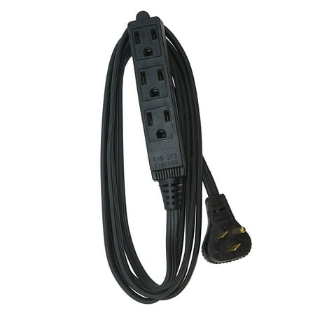 SlimLine 2243 Flat Plug 8' Extension Cord, 3-Wire, Black