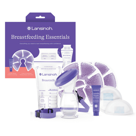 Lansinoh Breastfeeding Essentials Kit for Nursing Moms, Disposable, 5 Pieces