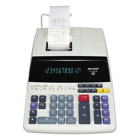 Sharp Calculators EL-1197PIII Two-Color Printing Desktop Calculator Black/Red Print 4.5 Lines/Sec