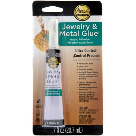 Aleene's Jewelry & Metal Glue 0.7 fl oz, Dries Clear, Permanent Bond