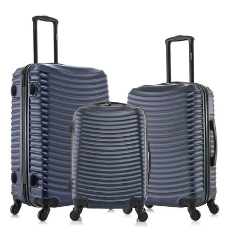 DUKAP Adly 3-Piece Hardside Lightweight Luggage Sets with Spinner Wheels, Handle, Trolley, Blue
