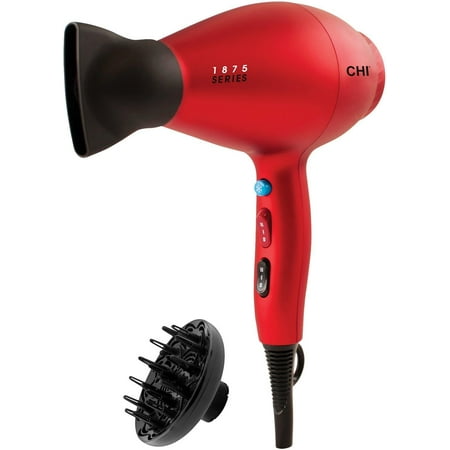 CHI Air 1875 Series Ceramic Hair Dryers, Red with Concentrator and Diffuser