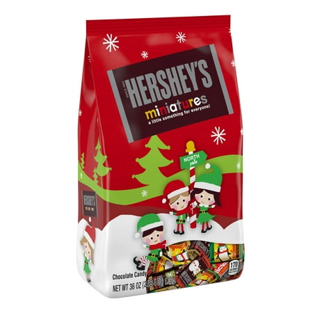 Hersheys Holiday Miniatures Chocolate Candy Bag, 36 Oz.