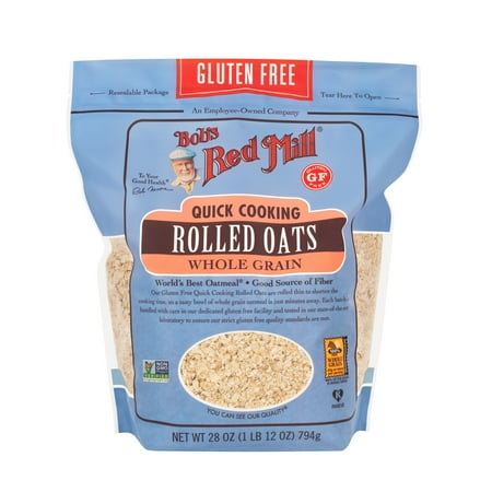 Bob's Red Mill Whole Grain Gluten Free Quick Cooking Rolled Oats - 28 oz Shelf-Stable Bag