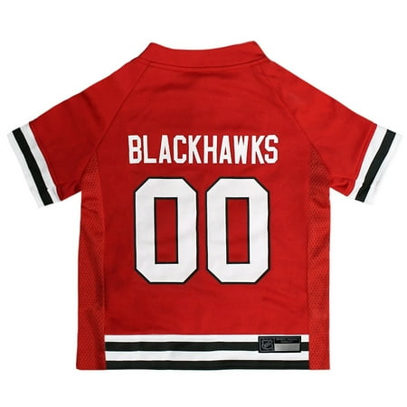 Pets First NHL Chicago Blackhawks Mesh Jersey for Dogs and Cats - Licensed