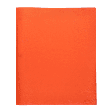 Pen+Gear 3-Prong 2-Pocket Poly Folder, Orange