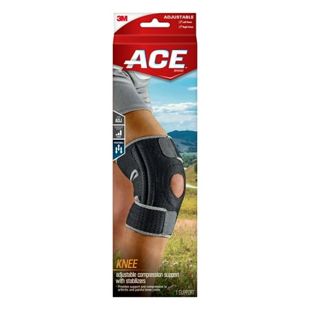 ACE Brand Knee Brace w/ Dual Side Stabilizers, Black