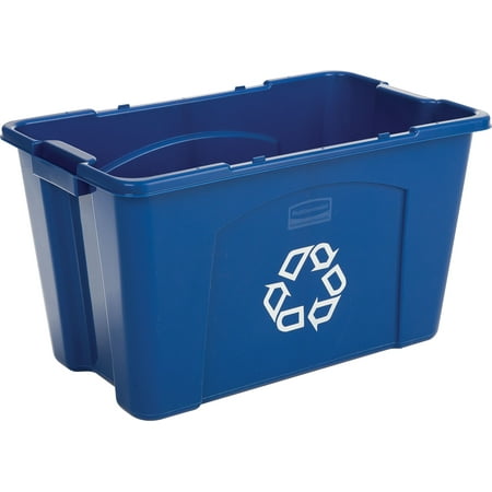 Rubbermaid Commercial Products FG571473BLUE Stackable Recycling Bin, 14 Gallon, Blue