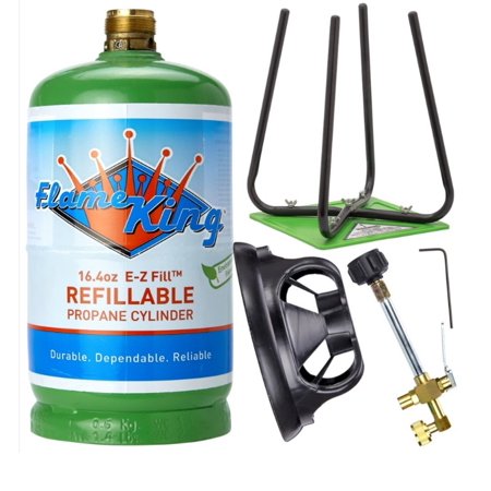 Flame King Eco Friendly 1lb Refillable Reusable Cylinder + Kit 16.4 oz (Ships Empty)
