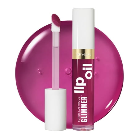 Revlon Super Lustrous Glimmer Nourishing Lip Oil, 006 Plum Pop, 0.13 fl oz