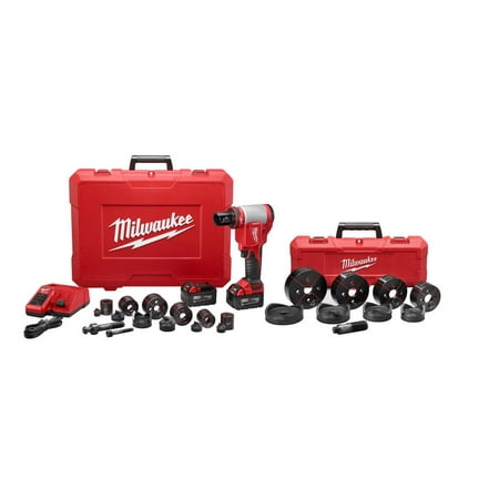 Milwaukee 2676-23 M18 FORCE LOGIC Cordless Lithium-Ion High Capacity Knockout Kit with EXACT 1/2 - 4 in. Knockout Set