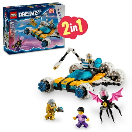 LEGO DREAMZzz Mr. Oz’s Space Car Toy, Transforming Vehicle Building Set, Includes TV Show Minifigures Mr. Oz, Albert and Jayden, Space Shuttle Toy Gift for Boys and Girls Aged 8 and Up, 71475