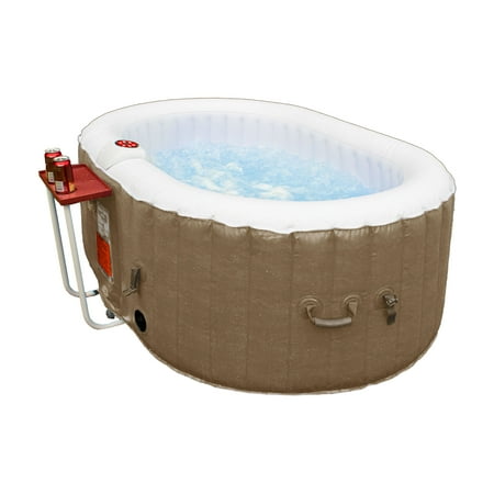 ALEKO 145 Gallon 2 Person Brown Oval Inflatable Jetted Hot Tub with Cover