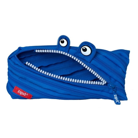 ZIPIT Monster Pencil Case for Boys, Holds up to 30 Pens, Made of One Long Zipper! (Royal Blue)